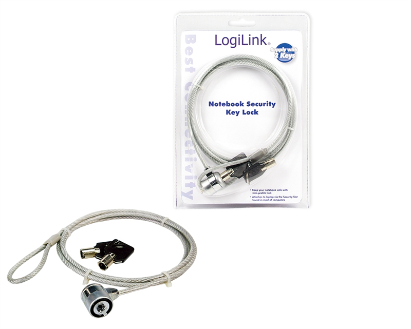LogiLink NBS003 Sicherheitskabelschloss für Geräte mit Kensington-Slot (1,5 m)